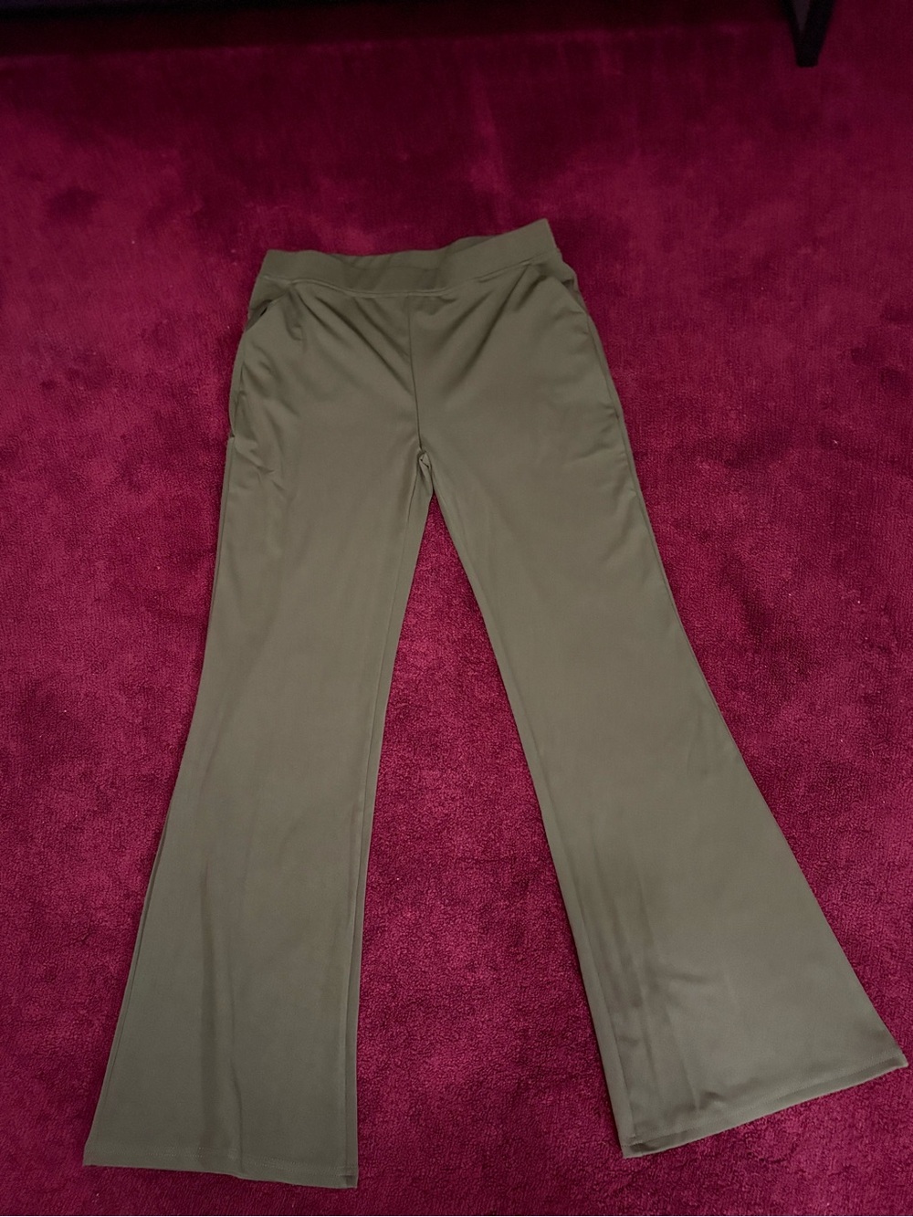 Women’s Olive Flare Pants - Soft Stretch